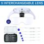 Magnifying Glasses - Headband Magnifier Glasses with 2 Led Light ，Hands-Free Interchangeable Headband and 5 Lenses for Close Work