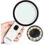 Magnifier Magnifying Glass with Light, 10X Handheld Lighted Led Magnifier with 12 LEDs Double Glass Lens for Seniors Reading, Coins, Stamps, Map,Jewelry, Inspection, Macular Degeneration