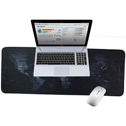 LIZIMANDU Gaming Mouse Pad,Extended Large Pattern Anti Slip Stitched Edges Long XXL Mousepad,Desk Pad Keyboard Mat, Non-Slip Base, Water-Resistant, for Office Home (1-World Map, 1 Pack)