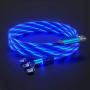 Flowing LED Magnetic Charging Cable 3 in 1 Magnetic Cable Visible LED Glowing Light 5ft Streamer Magnet USB Charger Cable Compatible with Android,Micro USB,Type C/USB C,i-Product Smartphone Tablet