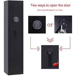 WOWON Gun Safe, Rifle Safe Gun Storage Cabinet（4-5 Rifle and 2 Pistol） with Digital Keypad Lock,Quick Access Electronic Firearm Gun Security Cabinet