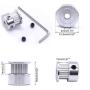 Taiss 5Pcs Silver 4mm(0.16″) Bore 20 Teeth GT2 Belt Pulley for 3D Printer 6mm Width 20T Timing Belt Aluminum Belt Pulley (Screw Wrench Included) F020-W-4