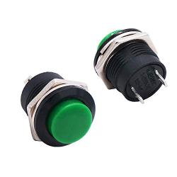 Twidec/10Pcs SPST AC250V/3A AC125V/6A Mini Off(ON) NO Momentary Push Button Switch Green R13-507G