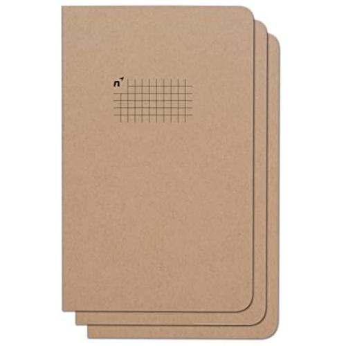 Northbooks Graph Paper Notebook Journal | 5x8 Grid Notebooks | Soft Cover Eco-Friendly Premium Recycled Cream Color Paper 96-Pages | Made in USA | 3-Pack