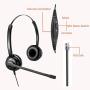 Beebang Office Telephone Headset RJ9 Jack with Pro Noise Canceling Microphone and Mute Switch Controls for Plantronics Jabra Mitel Nortel Shoretel Aastra Avaya Alcatel Landline Phones