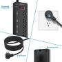 Power Strip,Wohtr Surge Protector with 6 AC Outlets & 6 USB Charging Ports,1875W/15A,6 Feet Flat Plug Extension Cord for Multiple Devices Smartphone Tablets Home Office, Hotel- Black…