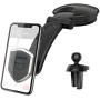 Magnetic Phone Car Mount - FITFORT Universal Dashboard Car Phone Holder with Strong Suction Cup and Comes with Air Vent Holder Compatible with Apple iPhone 11/XR/Xs/8/7/6S & Android Phones