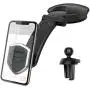 Magnetic Phone Car Mount - FITFORT Universal Dashboard Car Phone Holder with Strong Suction Cup and Comes with Air Vent Holder Compatible with Apple iPhone 11/XR/Xs/8/7/6S & Android Phones