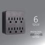GE Pro 6-Outlet Surge Protector, 3-Prong Wall Adapter, Charging Station, 1020 Joules Protection Rating, Automatic Shutdown, 3-Prong, Black, 45821