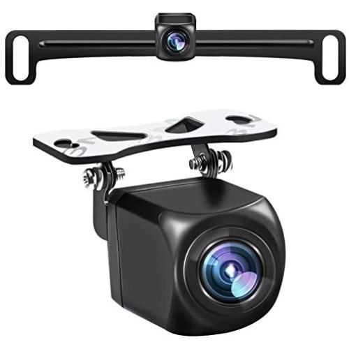 HD Backup Camera,Metal Housing 170 Degree Wide View Angle License Plate Rear View Camera for Car,Clear Night Vision IP69 Waterproof Rearview Camera Universal Reverse Cam Kit for Vehicle SUV RV Pickup