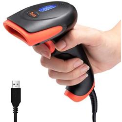 Tera CCD Barcode Scanner Wired Bar Code Reader USB 1D Linear Bar Code Scanner Fast and Precise Scan for Screen Digital Tablets Laptop Smartphone Barcode