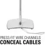 Sanus Adjustable Height Wireless Speaker Stands Designed for SONOS ONE, ONE SL, Play:1, and Play:3 - Tool-Free Height Adjust Up to 16'' with Built in Cable Management - Single White - WSSA1-W1