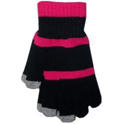 Boss Tech Products Knit Touchscreen Gloves with Conductive Fingertips for Use with All Touchscreen Electronic Devices- Black and Pink