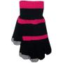 Boss Tech Products Knit Touchscreen Gloves with Conductive Fingertips for Use with All Touchscreen Electronic Devices- Black and Pink