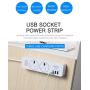 AIAI USB Surge Protector Power Strip 1.8 Meters Line 2500w 2 Outlet 3 USB Ideal for Computers, Home Theatre, Appliances, Office Equipment and More (02B, Green)