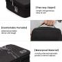 Uzsoeey Electronics Accessories Travel Organizer Bag - Waterproof Portable Double Layer Cable Storage Bag for Charger, Phone, Mini Tablet, SD Card, Black
