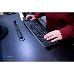 Amer EZriser36 Height Adjustable sit/Stand Desk Computer Riser, Dual Monitor Capable, 37.5'' Wide with Keyboard Tray - Black Finish