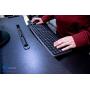 Amer EZriser36 Height Adjustable sit/Stand Desk Computer Riser, Dual Monitor Capable, 37.5'' Wide with Keyboard Tray - Black Finish