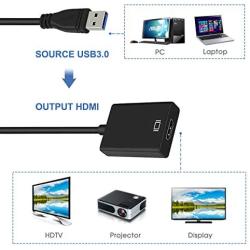 USB 3.0 to HDMI Adapter, PC Multi-Monitor Video Converter for Desktop Laptop Windows 7/8/10
