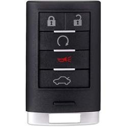 OCPTY 1 X Flip Key Entry Remote Control Key Fob Transmitter Replacement for C adillac CTS/STS 5 Buttons