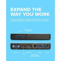 VisionTek VT1000 Universal Dual Full HD USB 3.0 Laptop Monitor Docking Station, Displaylink, HDMI, DisplayPort, VGA, RJ45 Ethernet, for MacBook & Windows (901147)