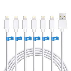 iPhone Charger, 6Pack 3FT Lightning Cable Sundix iPhone Charger Cable Charging Cord Compatible iPhone Xs MAX XR X 8 8Plus 7 7Plus 6s 6sPlus 6 6Plus SE 5 SE iPad iPod & More (White)