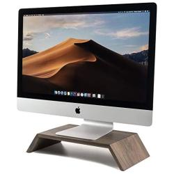 Oakywood Wooden Monitor Stand - Ergonomic iMac Computer Riser - Home Office Desk Accessories {Walnut}
