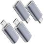 USB C to Micro USB Adapter, (4-Pack) Type C Female to Micro USB Male Convert Connector Support Charge Data Sync Compatible with Samsung Galaxy S7 S7 Edge, Nexus 5 6 and Micro USB Devices(Grey)