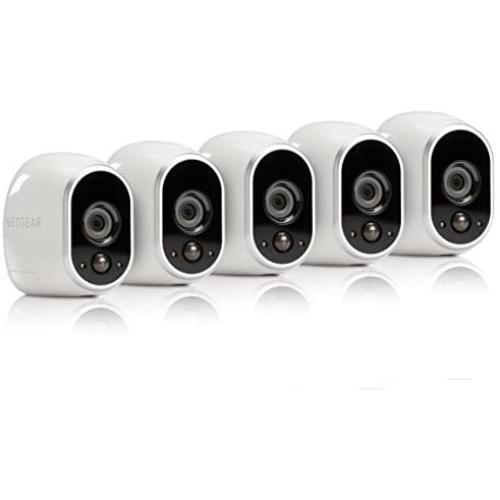 Arlo - Wireless Home Security Camera System | Night vision, Indoor/Outdoor, HD Video, Wall Mount | Cloud Storage Included | 5 camera kit (VMS3530-100NAR) - (Renewed)