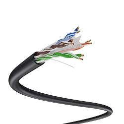 Dripstone - DS611 1000ft CAT6 Outdoor Direct Burial Solid Cable 23AWG Waterproof Wire HDPE Insulated Polyethylene (PE) for Indoor/Outdoor, Black (B07BW7CHWB)