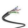 Dripstone - DS611 1000ft CAT6 Outdoor Direct Burial Solid Cable 23AWG Waterproof Wire HDPE Insulated Polyethylene (PE) for Indoor/Outdoor, Black (B07BW7CHWB)