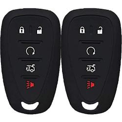 KOSMIQ Fit for Chevrolet 2017 2018 2019 Chevy Malibu Camaro Trax Traverse Sonic Cruze Volt Equinox Spark HYQ4EA 5 Buttons Smart Key Fob Cover Case Bag Shell Holder Jacket 2Pcs