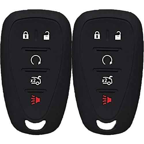 KOSMIQ Fit for Chevrolet 2017 2018 2019 Chevy Malibu Camaro Trax Traverse Sonic Cruze Volt Equinox Spark HYQ4EA 5 Buttons Smart Key Fob Cover Case Bag Shell Holder Jacket 2Pcs
