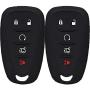 KOSMIQ Fit for Chevrolet 2017 2018 2019 Chevy Malibu Camaro Trax Traverse Sonic Cruze Volt Equinox Spark HYQ4EA 5 Buttons Smart Key Fob Cover Case Bag Shell Holder Jacket 2Pcs