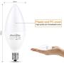 Ascher Classic E12 LED Candelabra Light Bulbs, Equivalent 60W, 550 Lumens, Warm White 2700K, Chandelier Bulb, Non-dimmable, Candelabra Base, Pack of 5