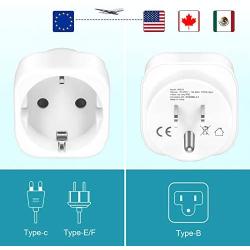Europe to US Plug Adapter，Pack of 2 American Outlet Plug Adapter EU to US Adapter Travel Plug Adapter Europe to USA Travel Plug Converter