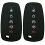 2pcs Black Silicone 5 Buttons Smart Key Fob Cover Keyless Holder Compatible with Ford Mustang 2018 2019 2020 F150 F250 F350 F450 F550 Edge Explorer Expedition (Black Black)