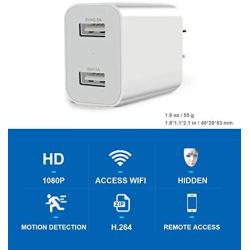 Spy Camera Wireless Hidden WiFi Camera with Remote Viewing, 2021 Newest Version 1080P HD Nanny Cam / Security Camera Indoor Video Recorder Motion Activated, Support iOS/Android, White, No Audio