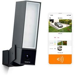 Netatmo Smart Outdoor Security Camera with 105-dB Siren, Wi-Fi, Integrated Floodlight, Movement Detection, Night Vision, Without Fees, NOC-S-US