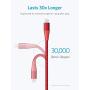 Anker iPhone Charger Cable 10 Foot, Powerline+ II Lightning Cable, (10 ft MFi Certified) Extra Long iPhone Charging Cord Compatible with iPhone SE 11 Pro Max Xs MAX XR X 8 7 6S, iPad 8 and More (Red)