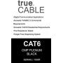 trueCABLE Cat6 Plenum (CMP), 1000ft, Black, 23AWG 4 Pair Solid Bare Copper, 550MHz, ETL Listed, Unshielded Twisted Pair (UTP), Bulk Ethernet Cable