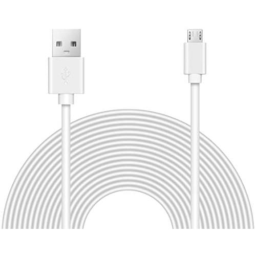 25ft Power Extension Cable Compatible with Wyze Cam v3, Indoor Outdoor, Ps5, Blink, Echo, Many More. - White -