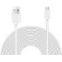 25ft Power Extension Cable Compatible with Wyze Cam v3, Indoor Outdoor, Ps5, Blink, Echo, Many More. - White -