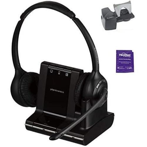 Plantronics Savi W720 Wireless Headset System Bundled with Lifter and Headset Advisor Wipe (Renewed)