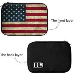 American Flag Electronic Organizer Compact Travel Cable Organizer Bag Pouch