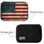 American Flag Electronic Organizer Compact Travel Cable Organizer Bag Pouch