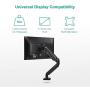 EleTab Single Monitor Desk Mount Stand - Articulating Full Motion Swivel Gas Spring Monitor VESA Arm Fits for Computer Monitor 17 to 32 inches, Holds up to 17.6 lbs