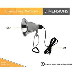 Woods 0160 18/2 SPT-2 Clamp Lamp with 5.5 Inch Reflector, 60 Watt, 6 Foot Cord
