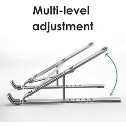 Licheers Portable Laptop Stand, Ultra-Thin Light Weight Desktop Notebook Holder Riser, Aluminum Adjustable Eye-Level Ergonomic Height Compatible with All Laptops