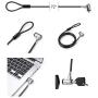 AboveTEK Laptop Lock, Tablet Lock Security Cable, 2 Keys Durable Steel iPad Locking Kit w/Adhesive Anchors, Anti Theft Hardware Protection for iPhone Mobile Notebook Computer Monitor Mac Book Laptop